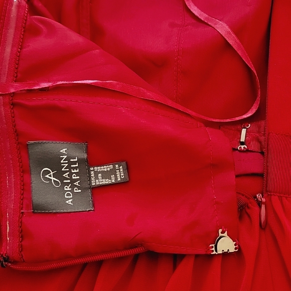 Adrianna Papell Red Stapless Dress - Picture 2 of 8